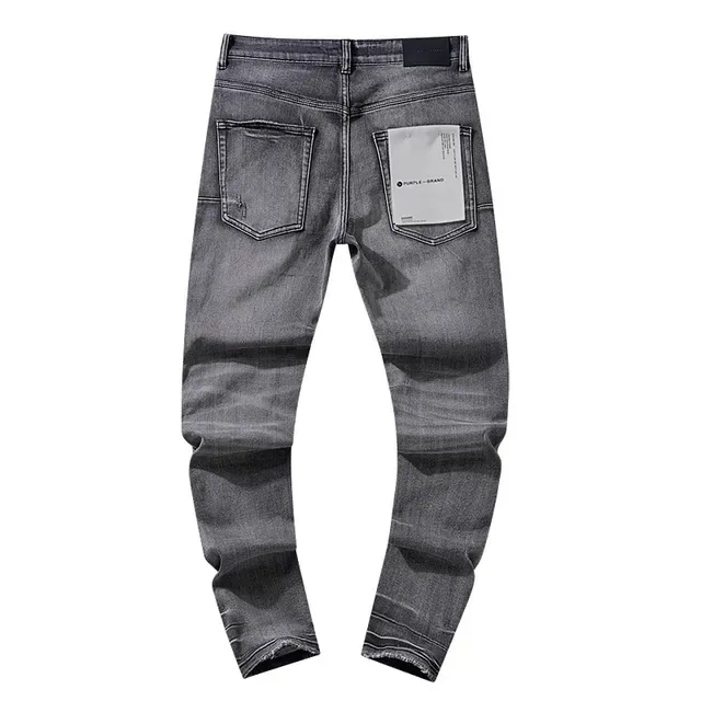 Purple Brand Distressed Slim-Fit Washed Gray Jeans 3