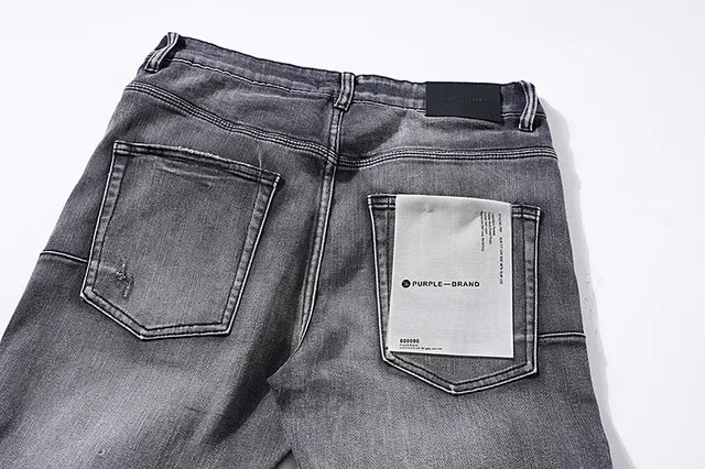 Purple Brand Distressed Slim-Fit Washed Gray Jeans 5