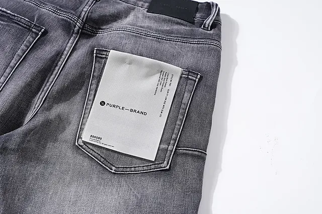 Purple Brand Distressed Slim-Fit Washed Gray Jeans 7