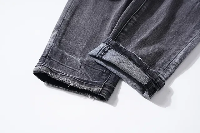 Purple Brand Distressed Slim-Fit Washed Gray Jeans 8