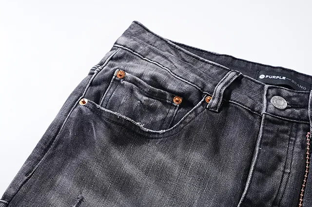 Purple Brand Distressed Slim-Fit Washed Gray Jeans 12