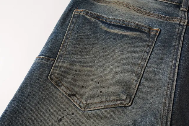 Purple Brand Distressed Splatter-Dyed Faded Wash Jeans 5