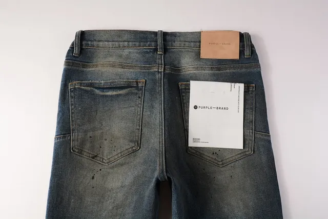 Purple Brand Distressed Splatter-Dyed Faded Wash Jeans 6