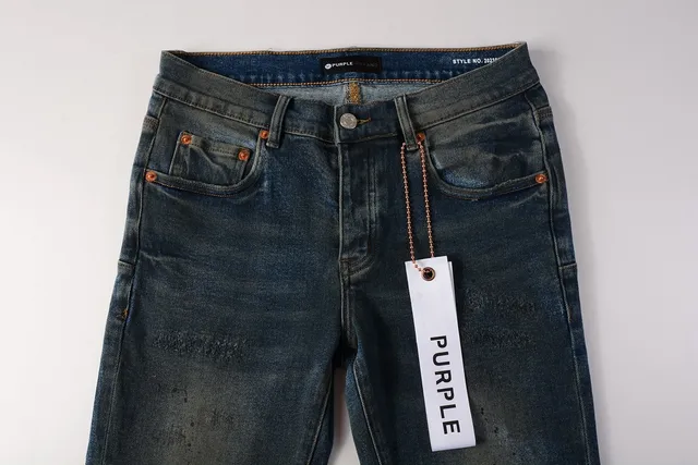 Purple Brand Distressed Splatter-Dyed Faded Wash Jeans 14