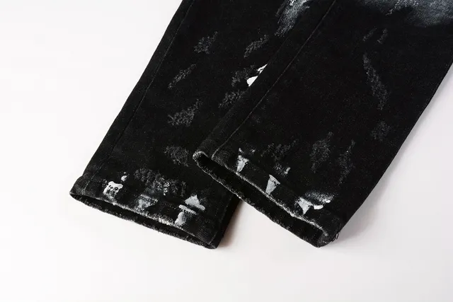 Purple Brand Paint-Splatter Distressed Slim-Fit Jeans 3