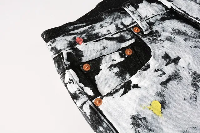 Purple Brand Paint-Splatter Distressed Slim-Fit Jeans 11