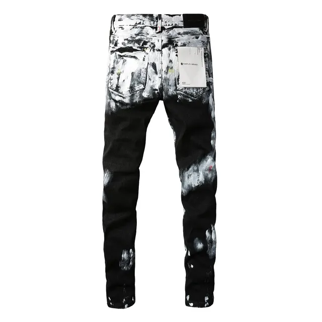 Purple Brand Paint-Splatter Distressed Slim-Fit Jeans 15
