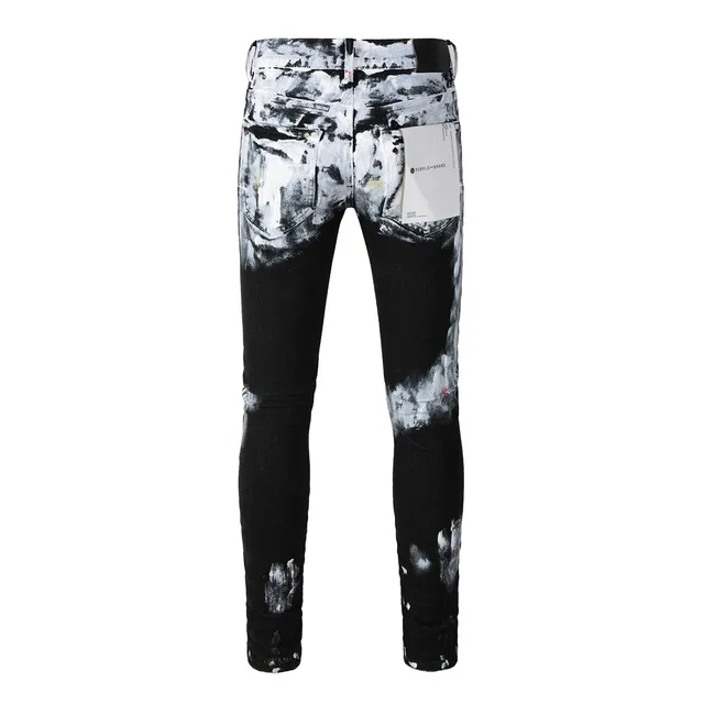 Purple Brand Paint-Splatter Distressed Slim-Fit Jeans 17