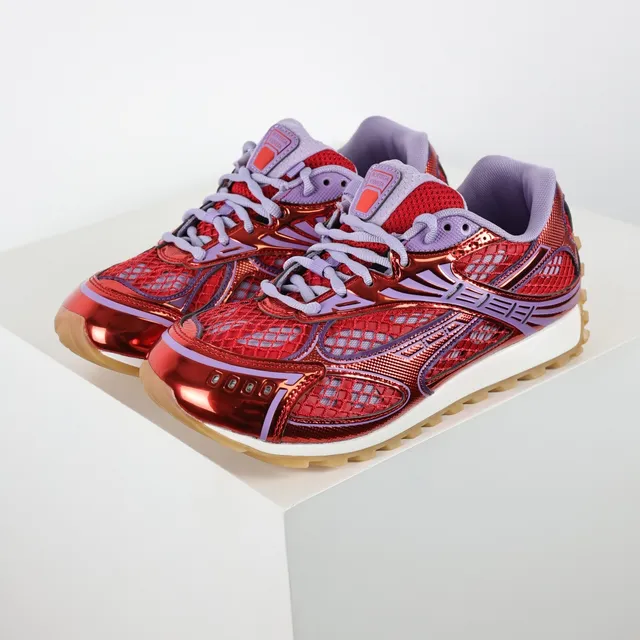 Reebok Red Purple Metallic Patent Overlay Vector Cage Detailing Lifestyle Sneakers 2
