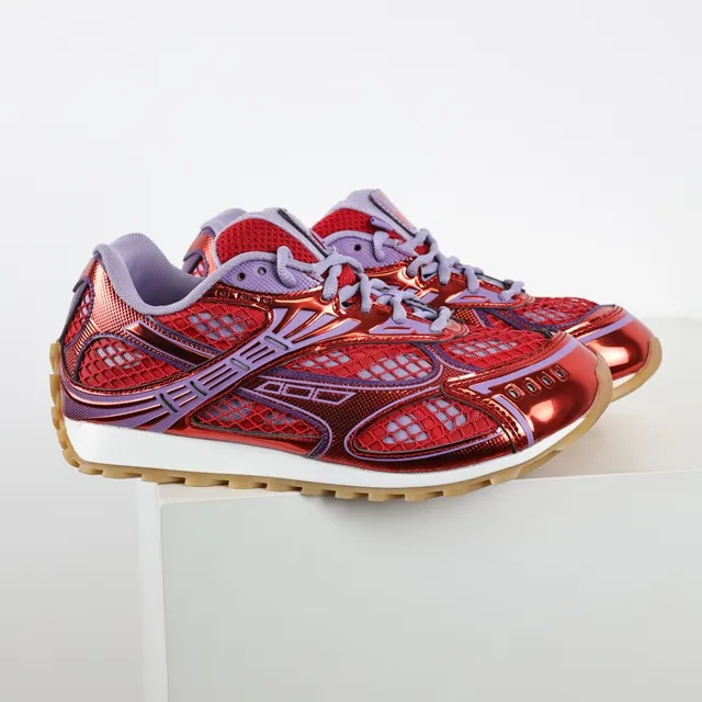 Reebok Red Purple Metallic Patent Overlay Vector Cage Detailing Lifestyle Sneakers 3