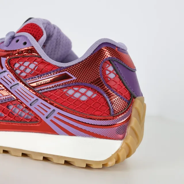 Reebok Red Purple Metallic Patent Overlay Vector Cage Detailing Lifestyle Sneakers 4