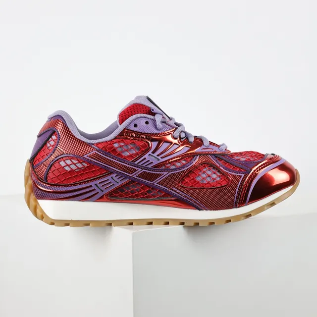 Reebok Red Purple Metallic Patent Overlay Vector Cage Detailing Lifestyle Sneakers 7