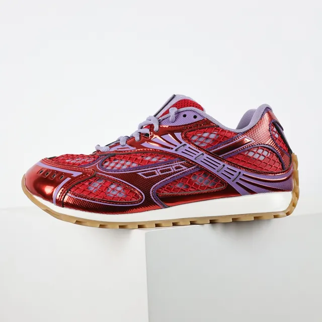 Reebok Red Purple Metallic Patent Overlay Vector Cage Detailing Lifestyle Sneakers 9
