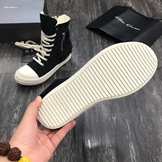 Rick Owens DRKSHDW High-Top Sneaker Black and White Lifestyle Sneakers 2
