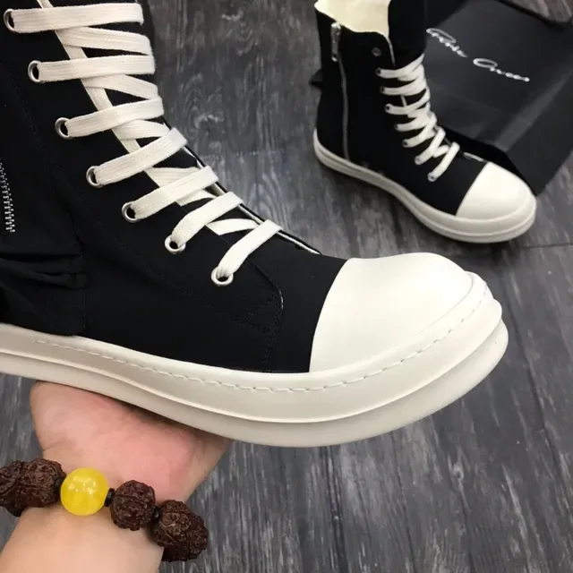 Rick Owens DRKSHDW High-Top Sneaker Black and White Lifestyle Sneakers 6