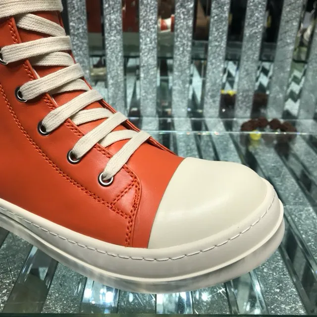 Rick Owens Geobasket Bottines à la cheville orange et blanc 5
