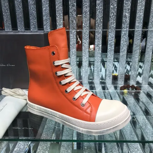 Rick Owens Geobasket Bottines à la cheville orange et blanc 9