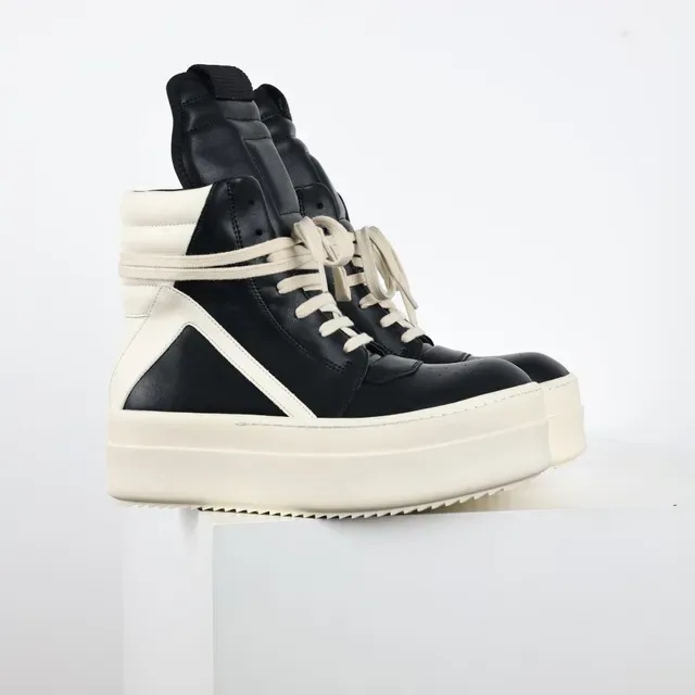 Rick Owens Ramones Black and Cream sneakers plateforme chunky 3