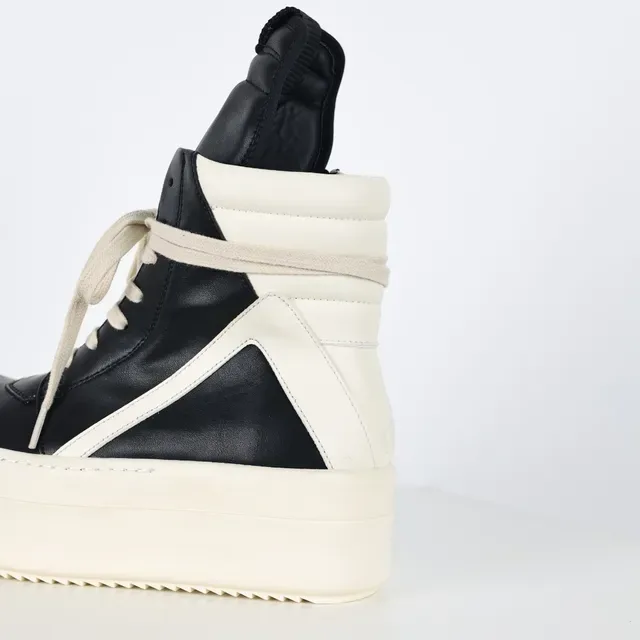Rick Owens Ramones Black and Cream sneakers plateforme chunky 4