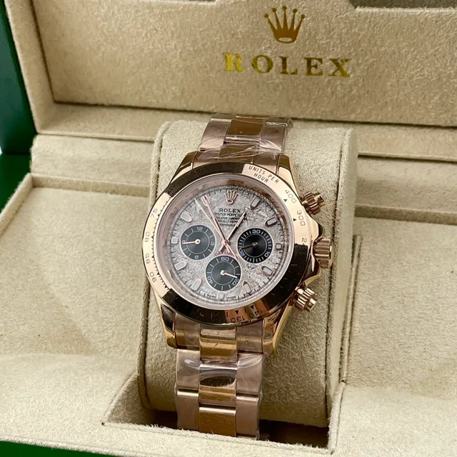 Rolex Cosmograph Daytona Rose Gold Textured Silver Dial Mechanical Watch 2