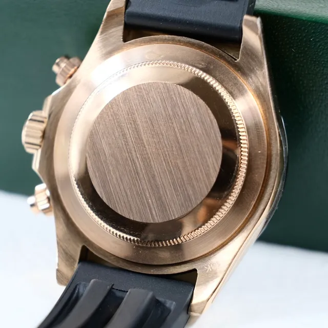 Rolex Cosmograph Daytona Cadran Blanc Boîtier Or Rose Bracelet Caoutchouc Noir Montre Mécanique 5