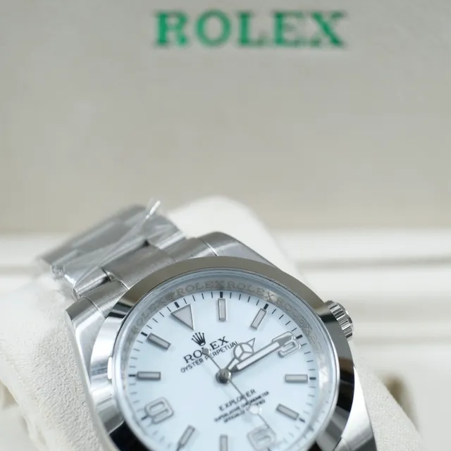 Rolex Explorer Oyster Perpetual White Dial Mechanical Watch 4