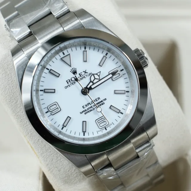 Rolex Explorer Oyster Perpetual White Dial Mechanical Watch 5