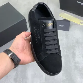 Saint Laurent Black Suede Upper Minimalist Silhouette Lifestyle Sneakers