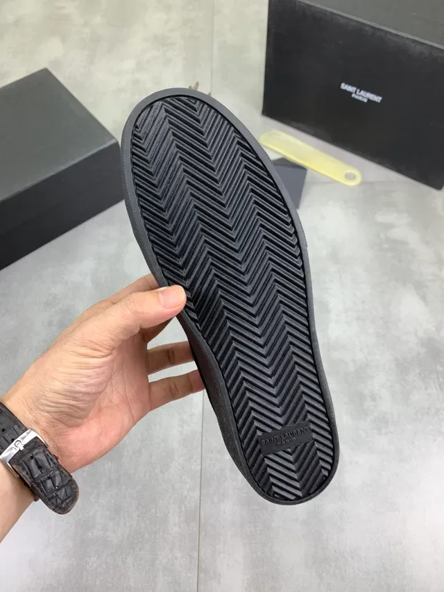 Saint Laurent Black Suede Upper Minimalist Silhouette Lifestyle Sneakers 2