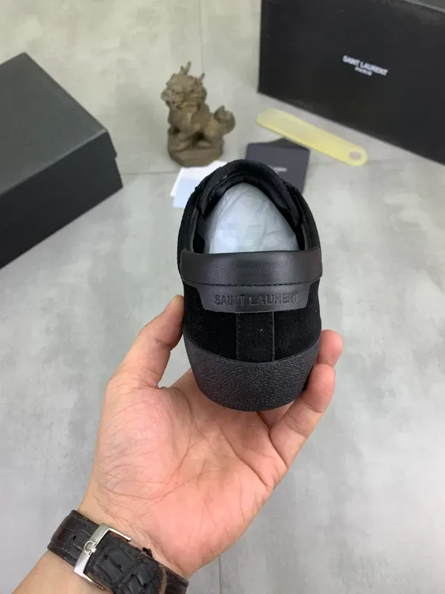 Saint Laurent Black Suede Upper Minimalist Silhouette Lifestyle Sneakers 3