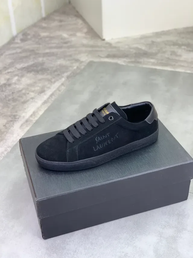Saint Laurent Black Suede Upper Minimalist Silhouette Lifestyle Sneakers 4