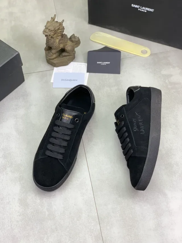Saint Laurent Black Suede Upper Minimalist Silhouette Lifestyle Sneakers 5