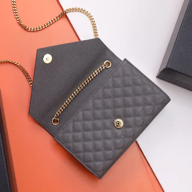 Saint Laurent Kate Gray Quilted Leather Envelope Flap Chain Bag 4