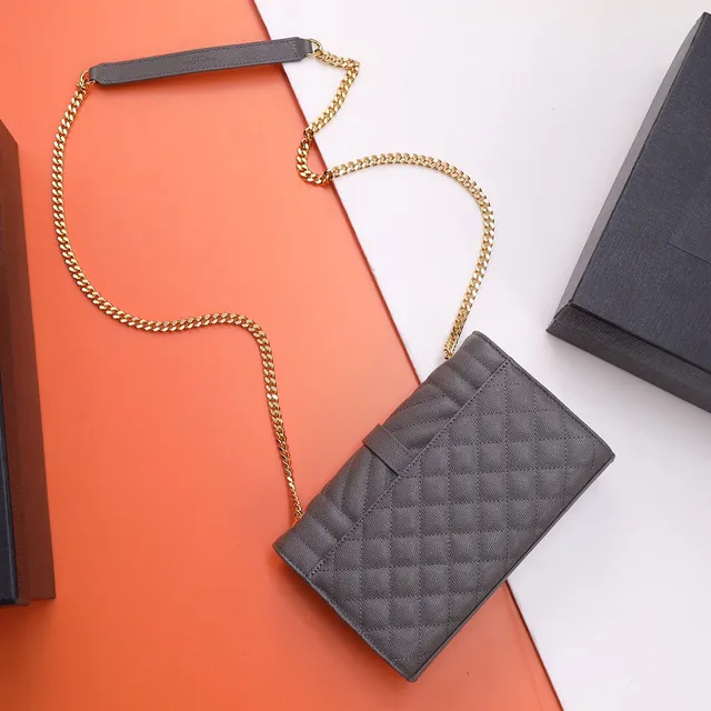 Saint Laurent Kate Gray Quilted Leather Envelope Flap Chain Bag 5
