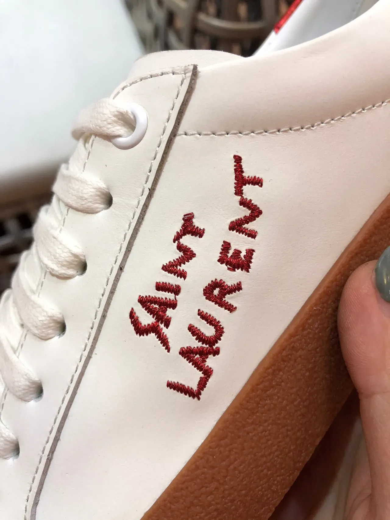 Saint Laurent Loulou White Red Leather Upper Gum Sole Lifestyle Sneakers 4