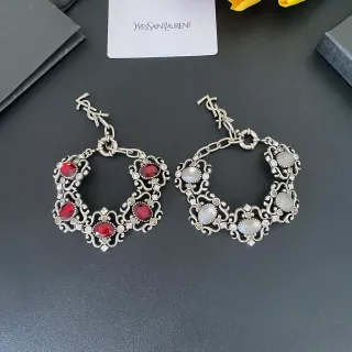 Saint Laurent 精美花边弧面宝石手链