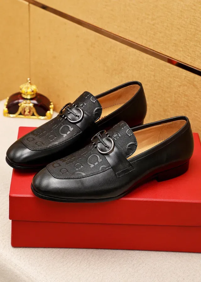 Salvatore Ferragamo Gancini Black Leather Horsebit Loafers 2