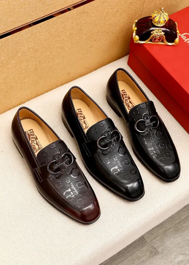 Salvatore Ferragamo Gancini Black Leather Horsebit Loafers 5