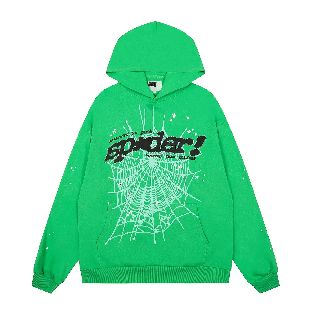 Sp5der Verde Preto Impressão Gráfica Conjunto Esportivo Oversized 2