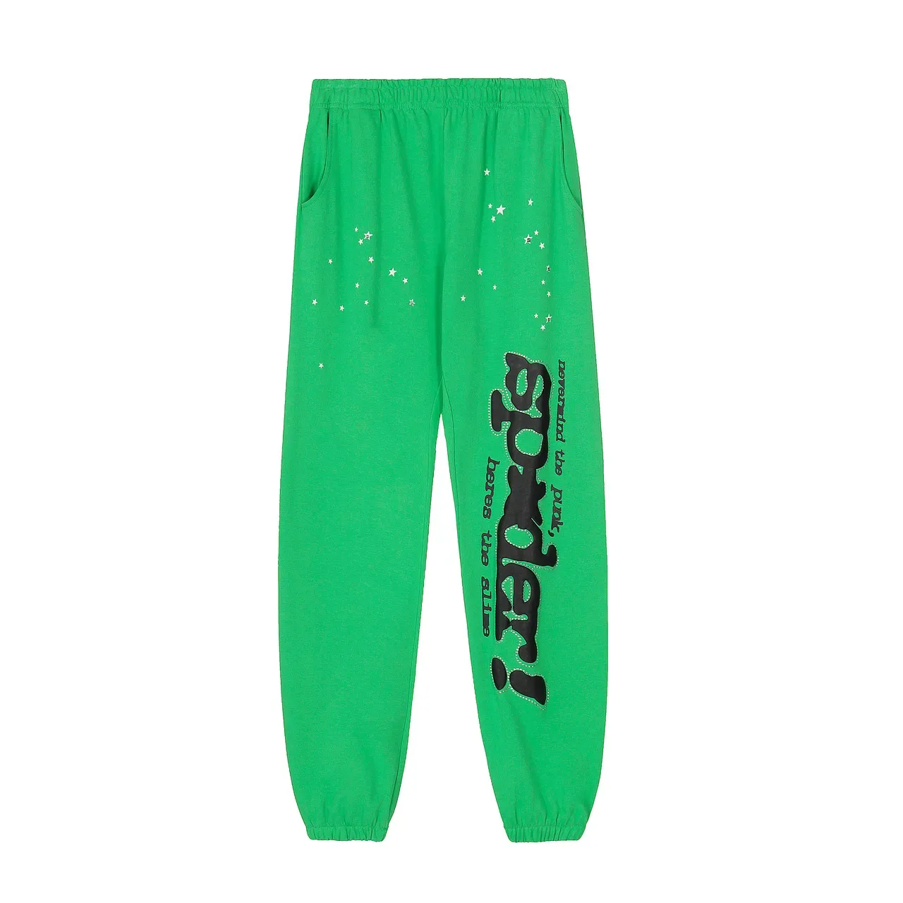 Sp5der Verde Preto Impressão Gráfica Conjunto Esportivo Oversized 4