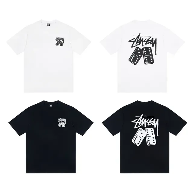 Stussy Domino Tee White/Black Graphic T-Shirt 2