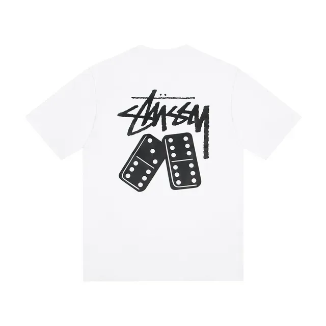 Stussy Domino Tee White/Black Graphic T-Shirt 3