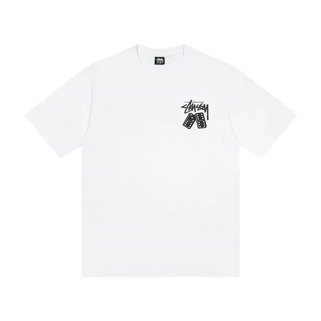 Stussy Domino Tee White/Black Graphic T-Shirt 4