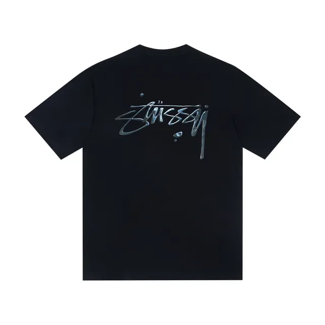Stussy Stock Logo White and Black T-Shirt 5