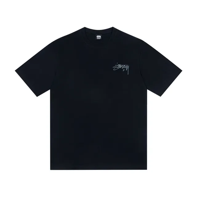 Stussy Stock Logo White and Black T-Shirt 6