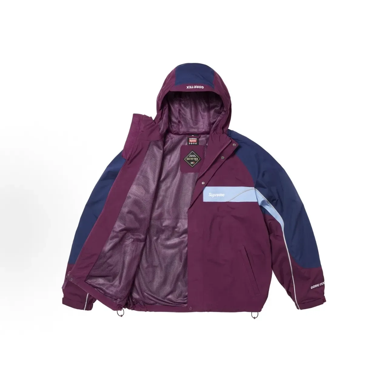Supreme GORE-TEX Hooded Black White Snap-Front Jacket 3