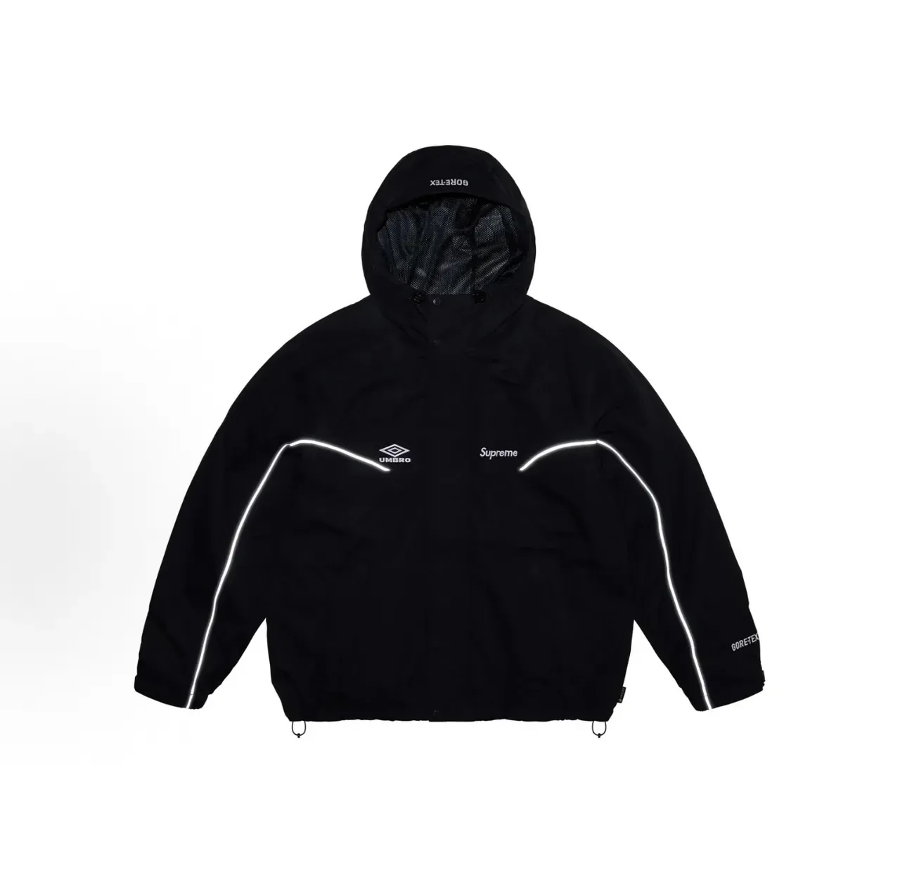 Supreme GORE-TEX Hooded Black White Snap-Front Jacket 6