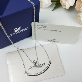 Swarovski Dazzling Swan Crystal Arc Pendant Necklace