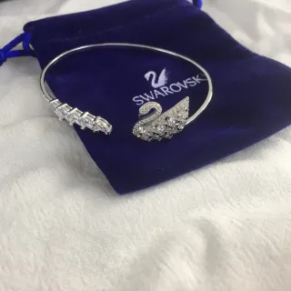 Swarovski Swan Pavé Crystal Open Bangle Bracelet