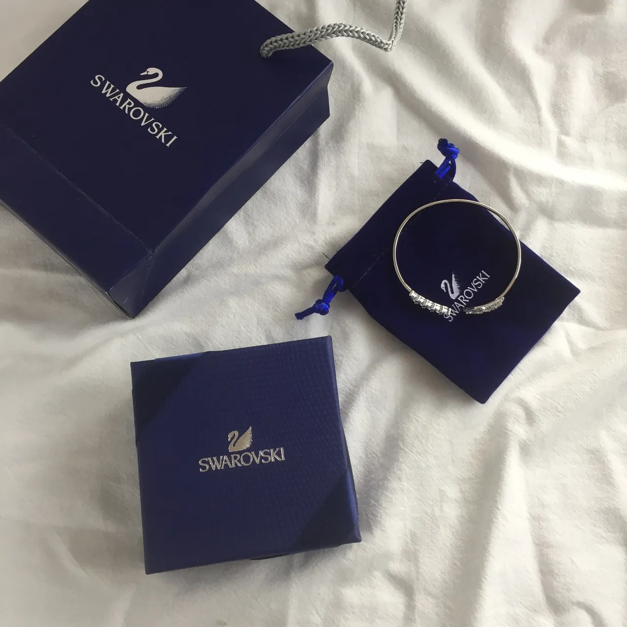 Swarovski Swan Pavé Crystal Open Bangle Bracelet 2